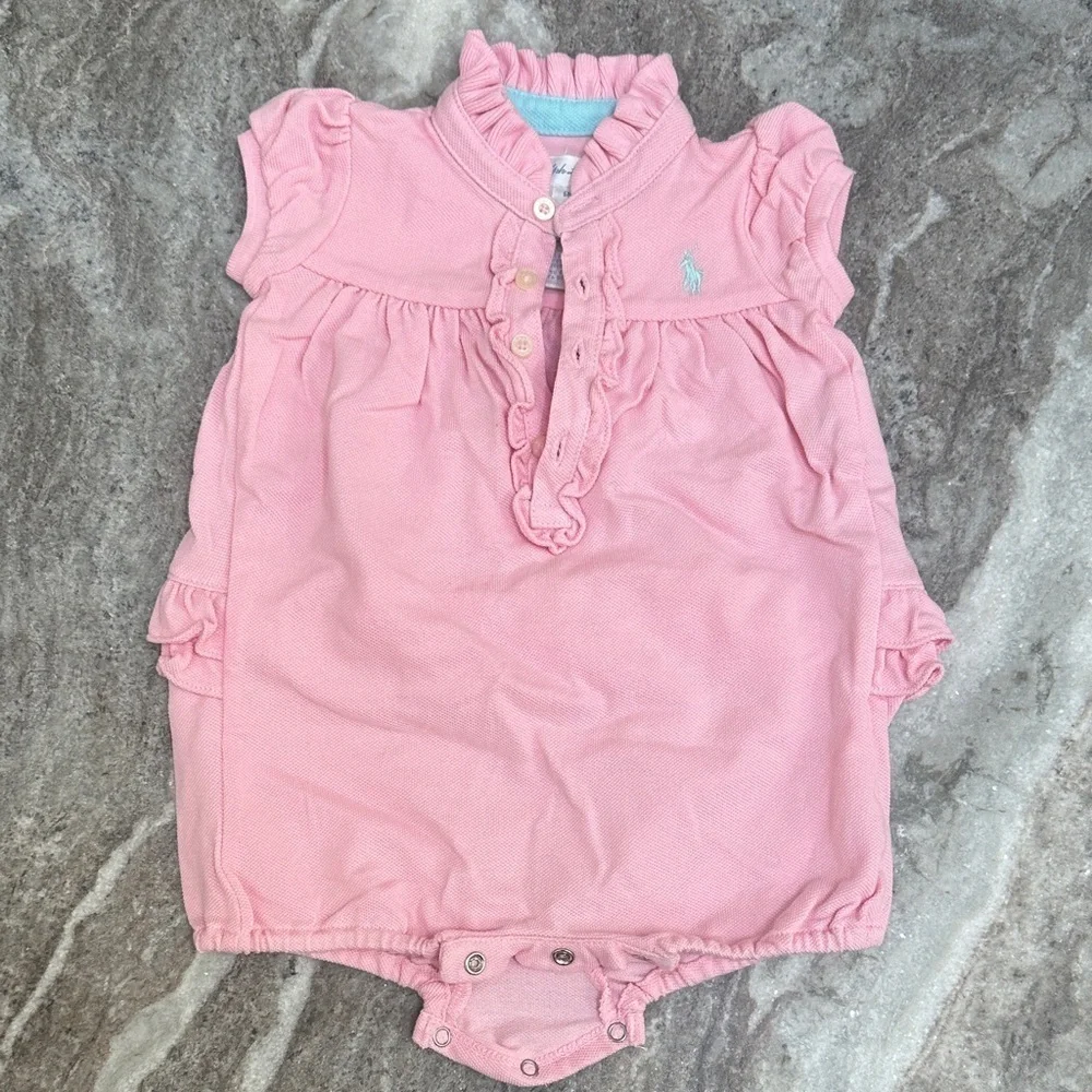 Ralph Lauren Baby Girl Romper Onesie Pink Sz 6M